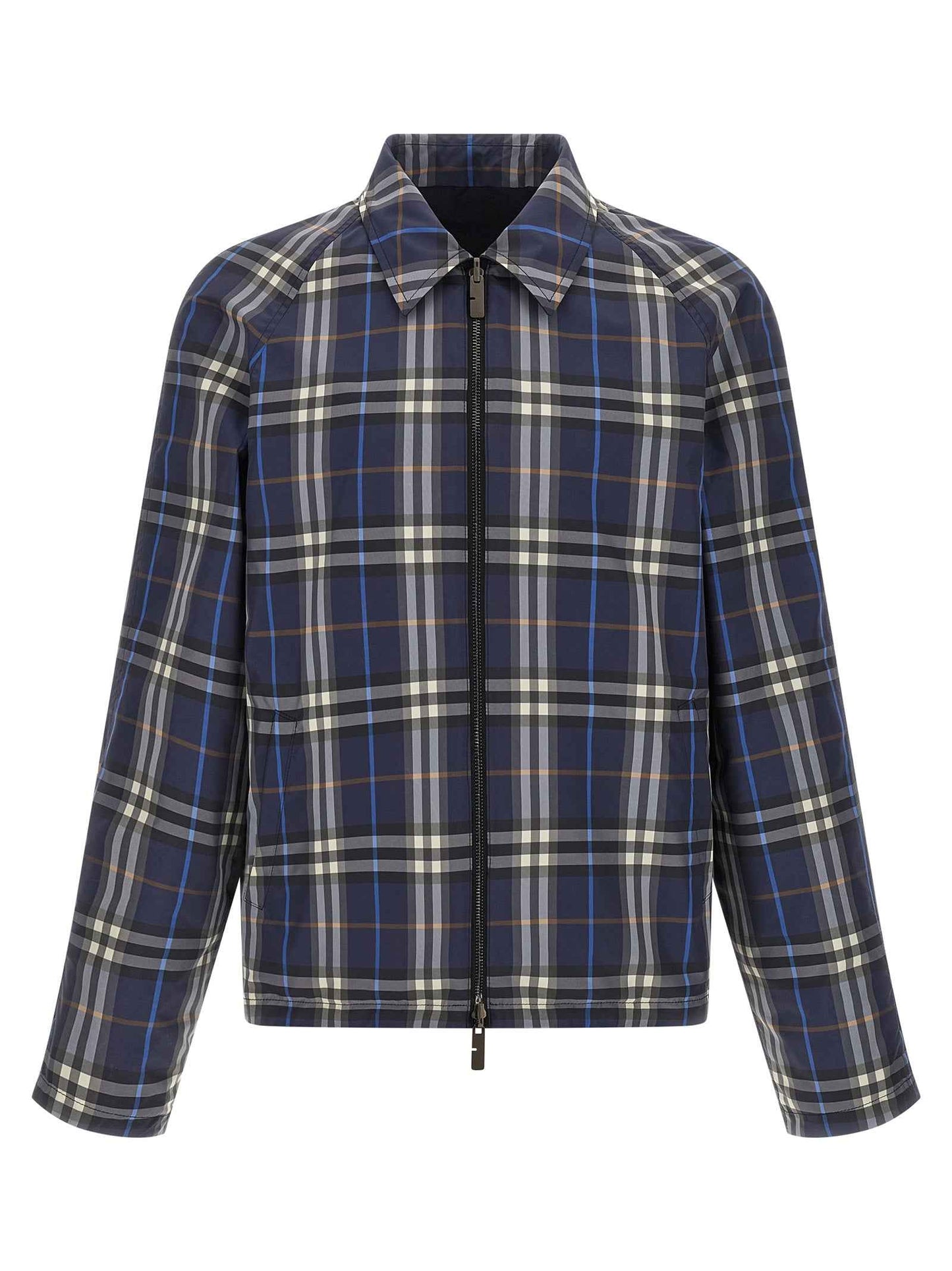 Blue Cotton Full-Length Jacket