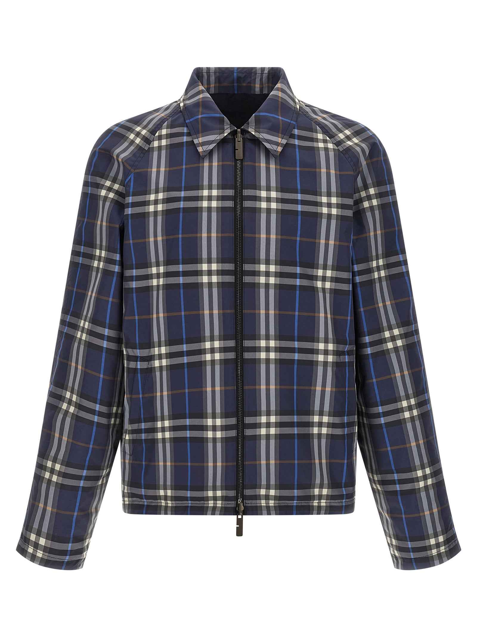 Blue Cotton Full-Length Jacket