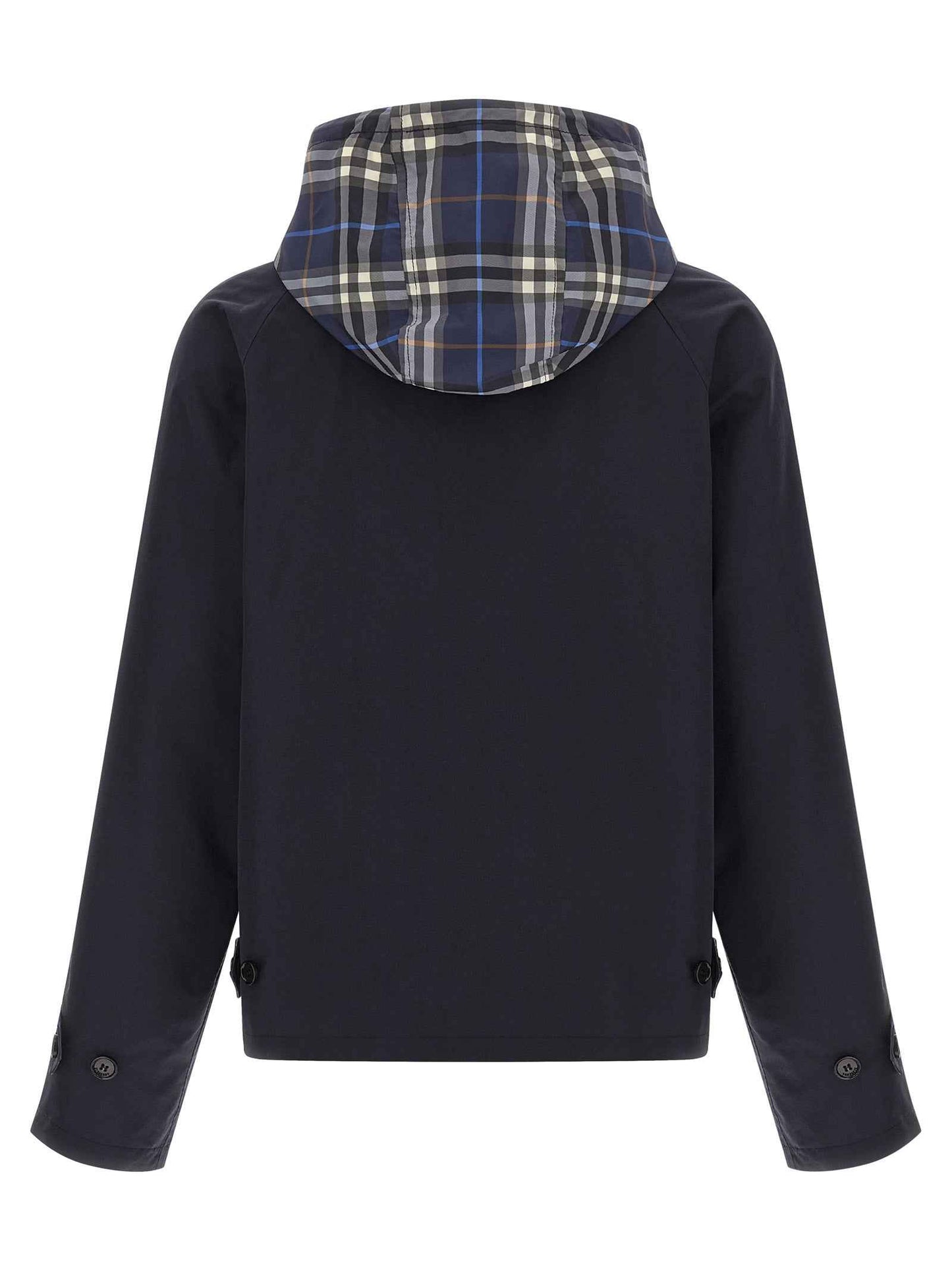 Blue Cotton Full-Length Jacket