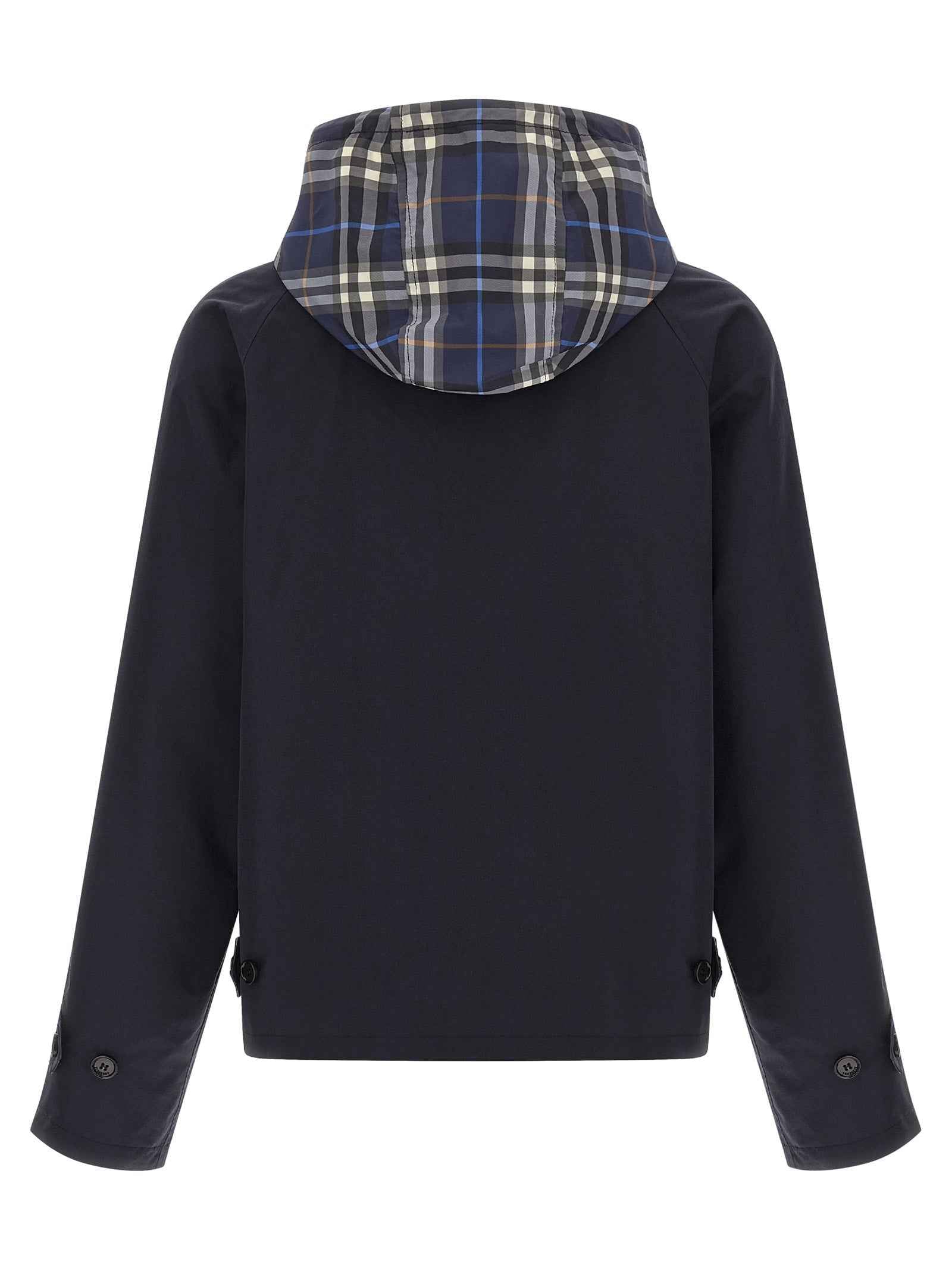 Blue Cotton Full-Length Jacket