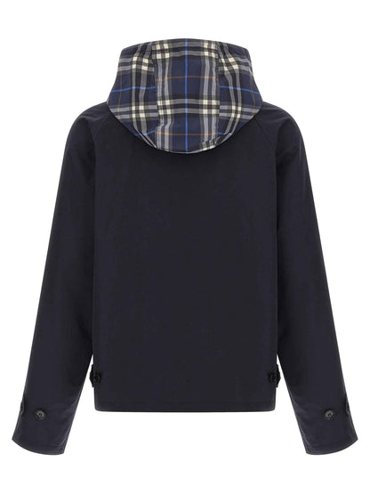 Blue Cotton Full-Length Jacket
