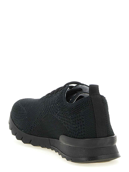 Black Cotton Athletic Sneakers