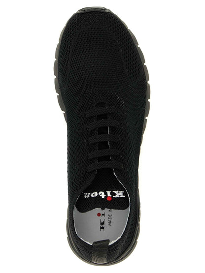 Black Cotton Athletic Sneakers