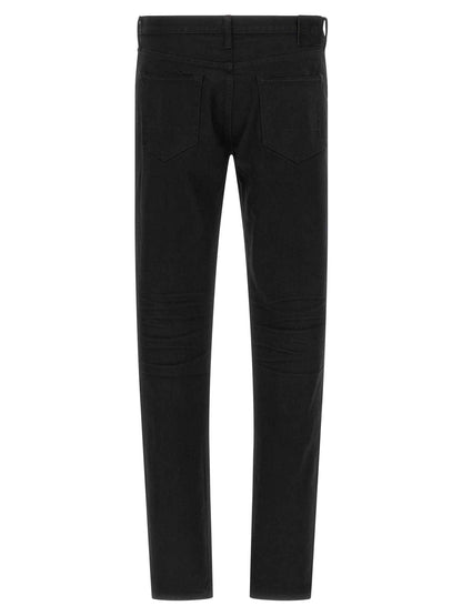 Black Cotton Straight-Leg Jeans