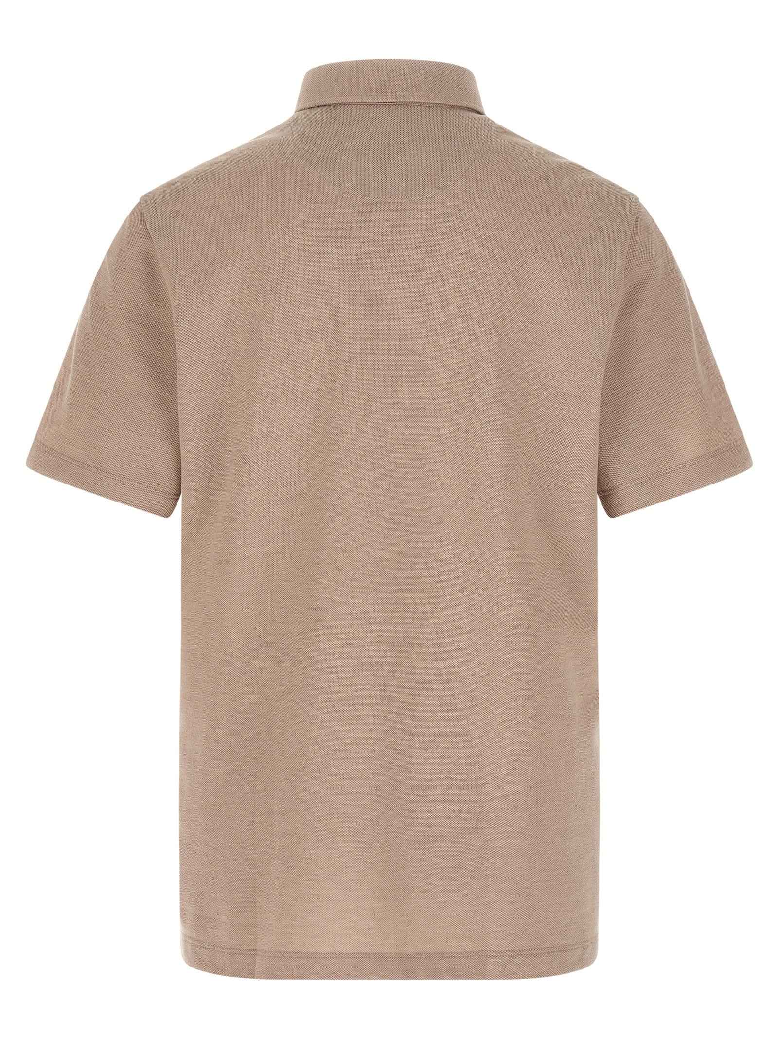Beige Cotton Polo Shirt