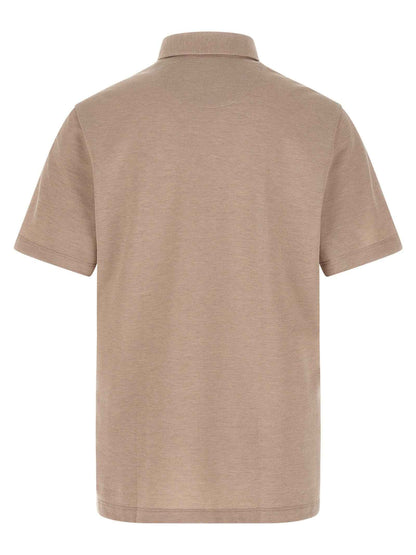 Beige Cotton Polo Shirt