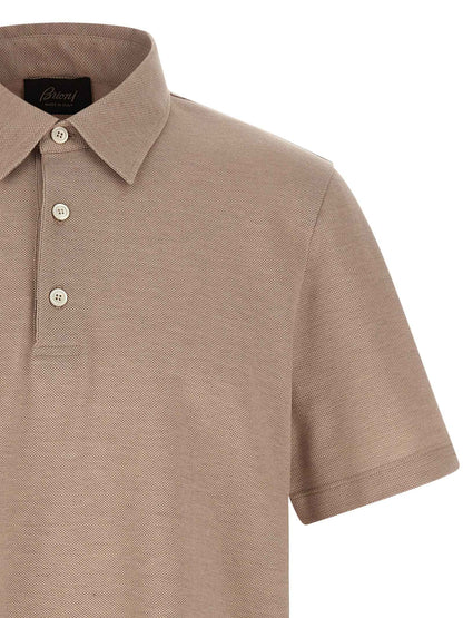 Beige Cotton Polo Shirt