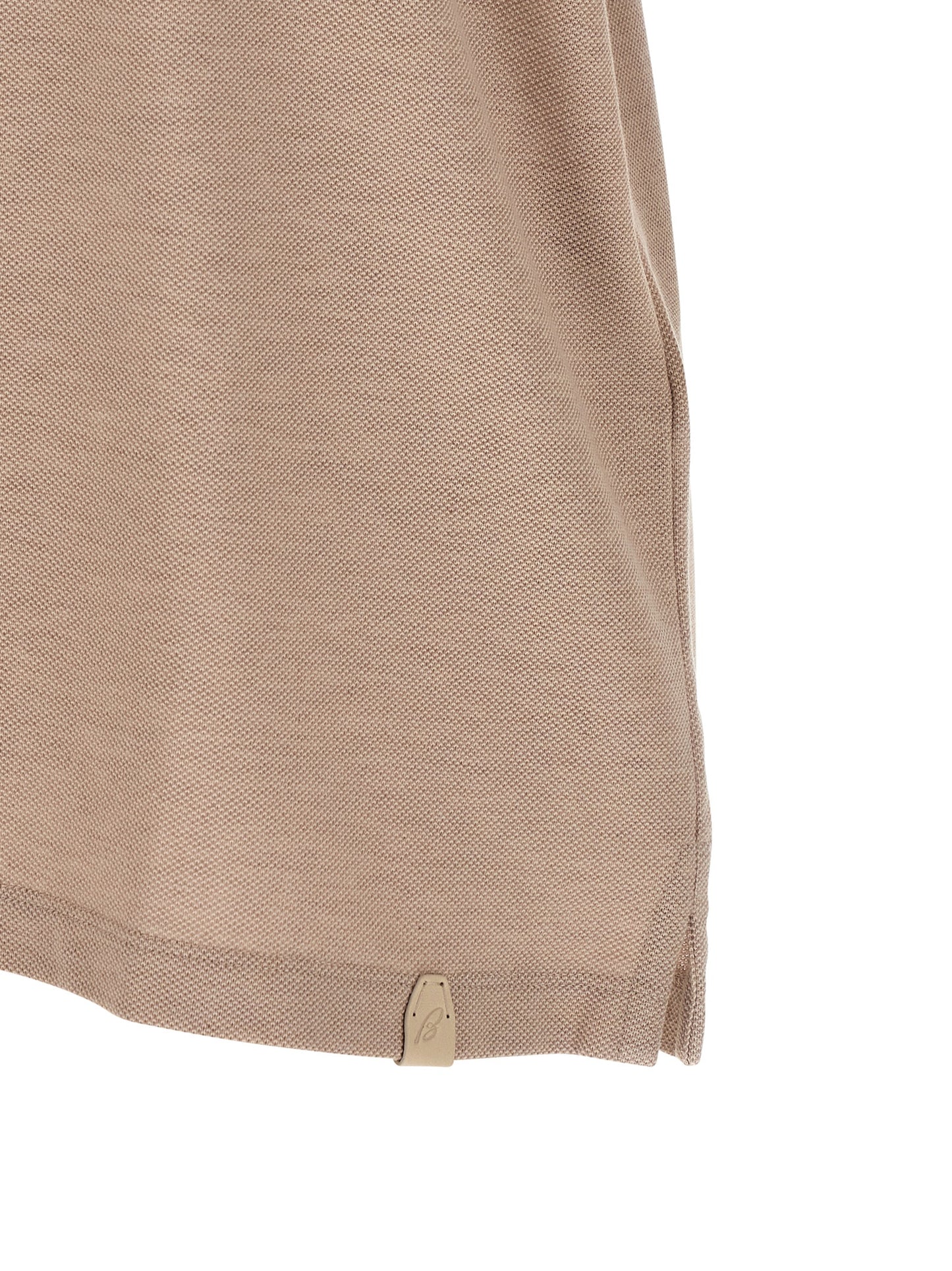 Beige Cotton Polo Shirt