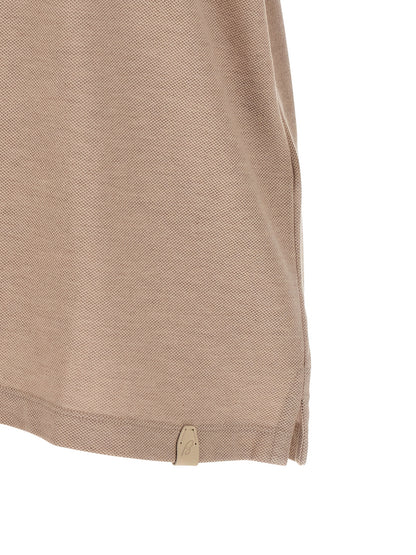 Beige Cotton Polo Shirt