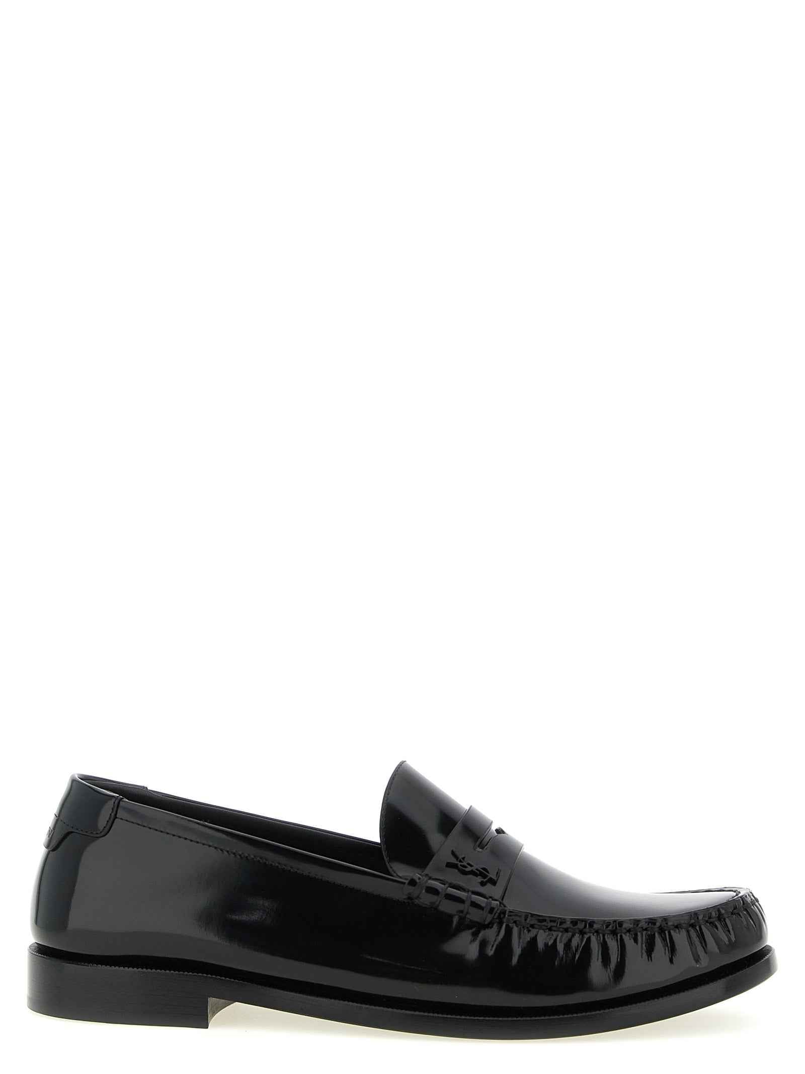 Black Calfskin Slip-On Loafers