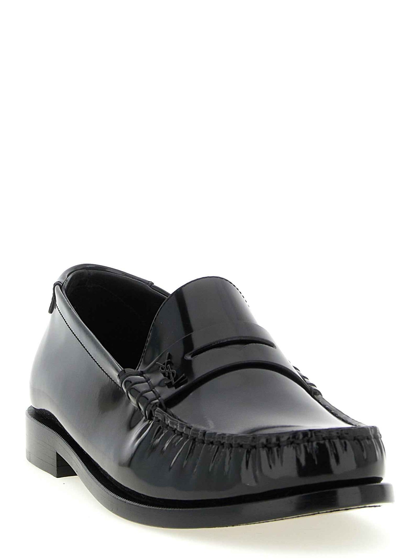 Black Calfskin Slip-On Loafers