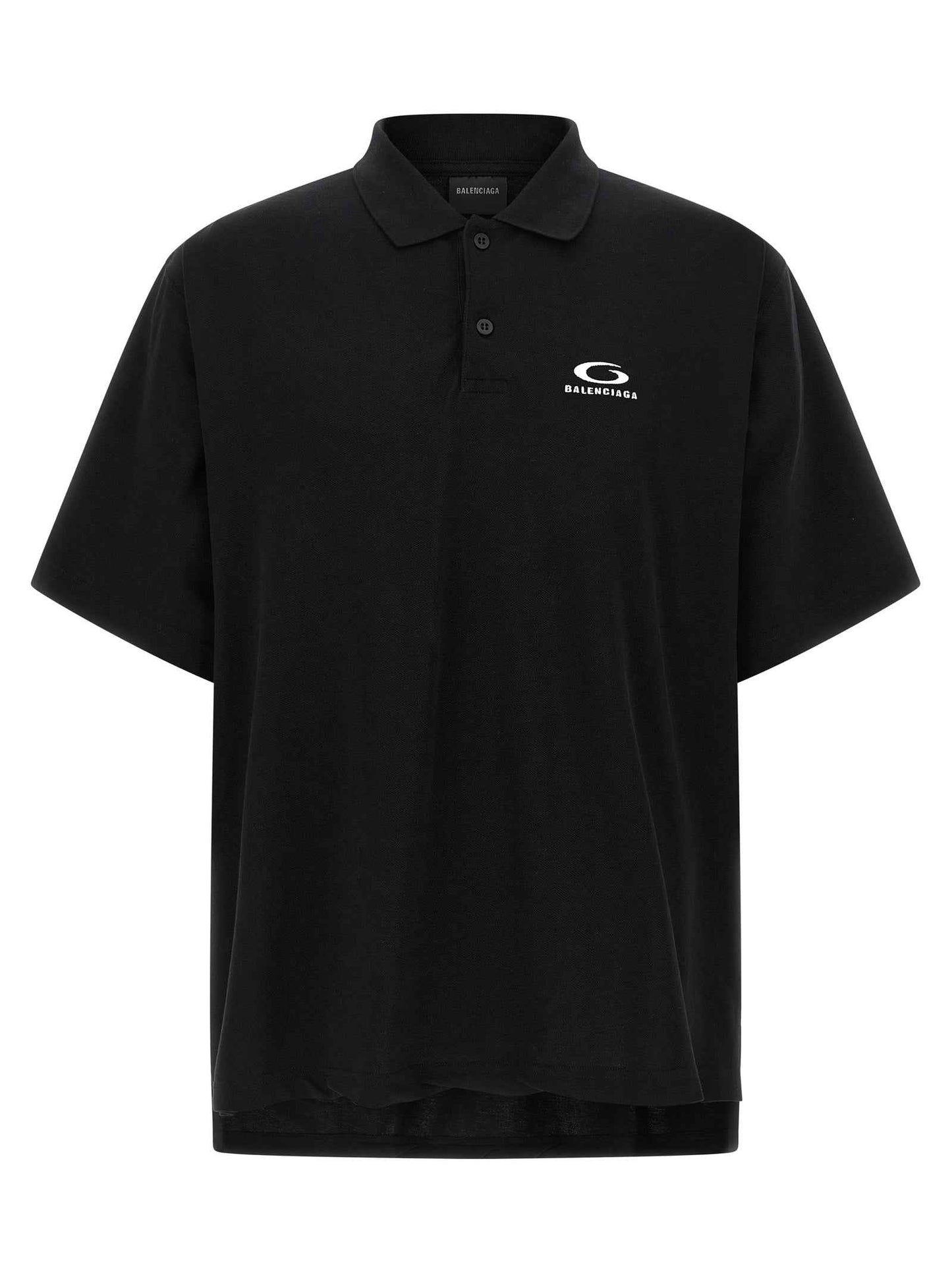 Black Cotton Polo Shirt