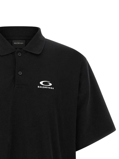 Black Cotton Polo Shirt
