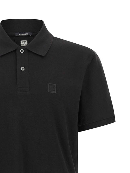 Black Cotton Polo Shirt