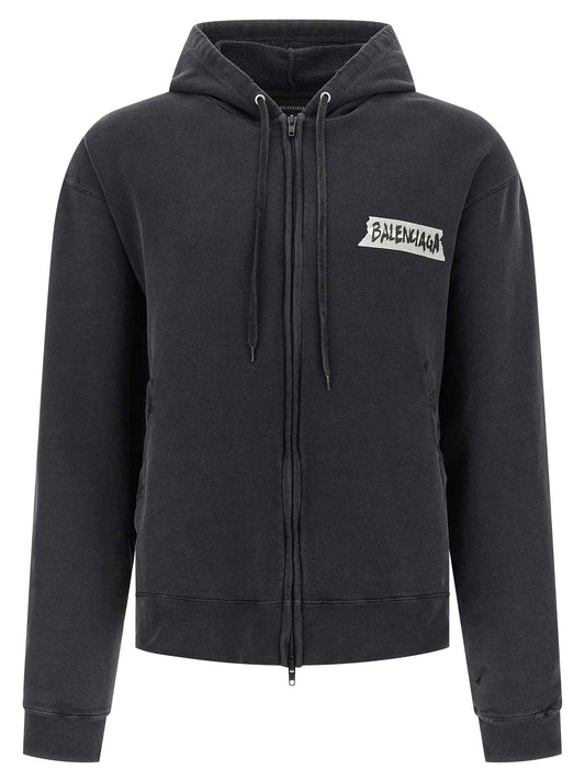 Black Cotton Sweatshirt