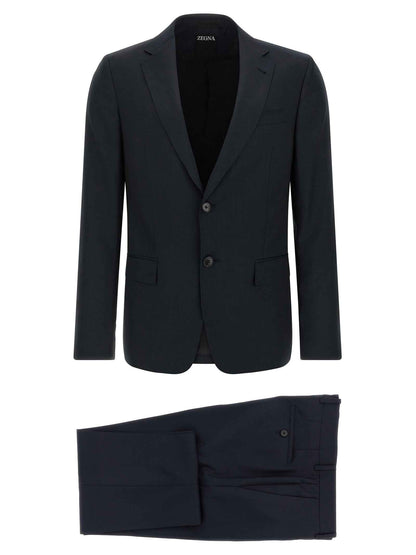 Blue Wool Two-Piece Suit