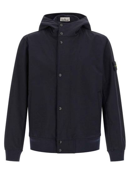 Blue Polyester Shell Jacket