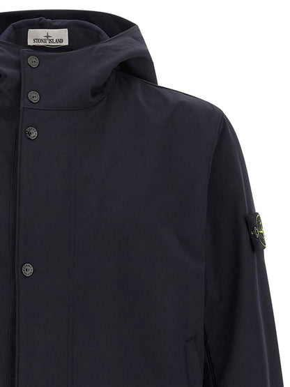 Blue Polyester Shell Jacket