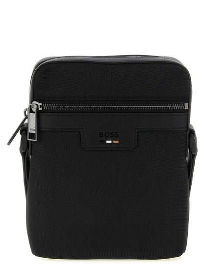 Black Polyester Crossbody Bag