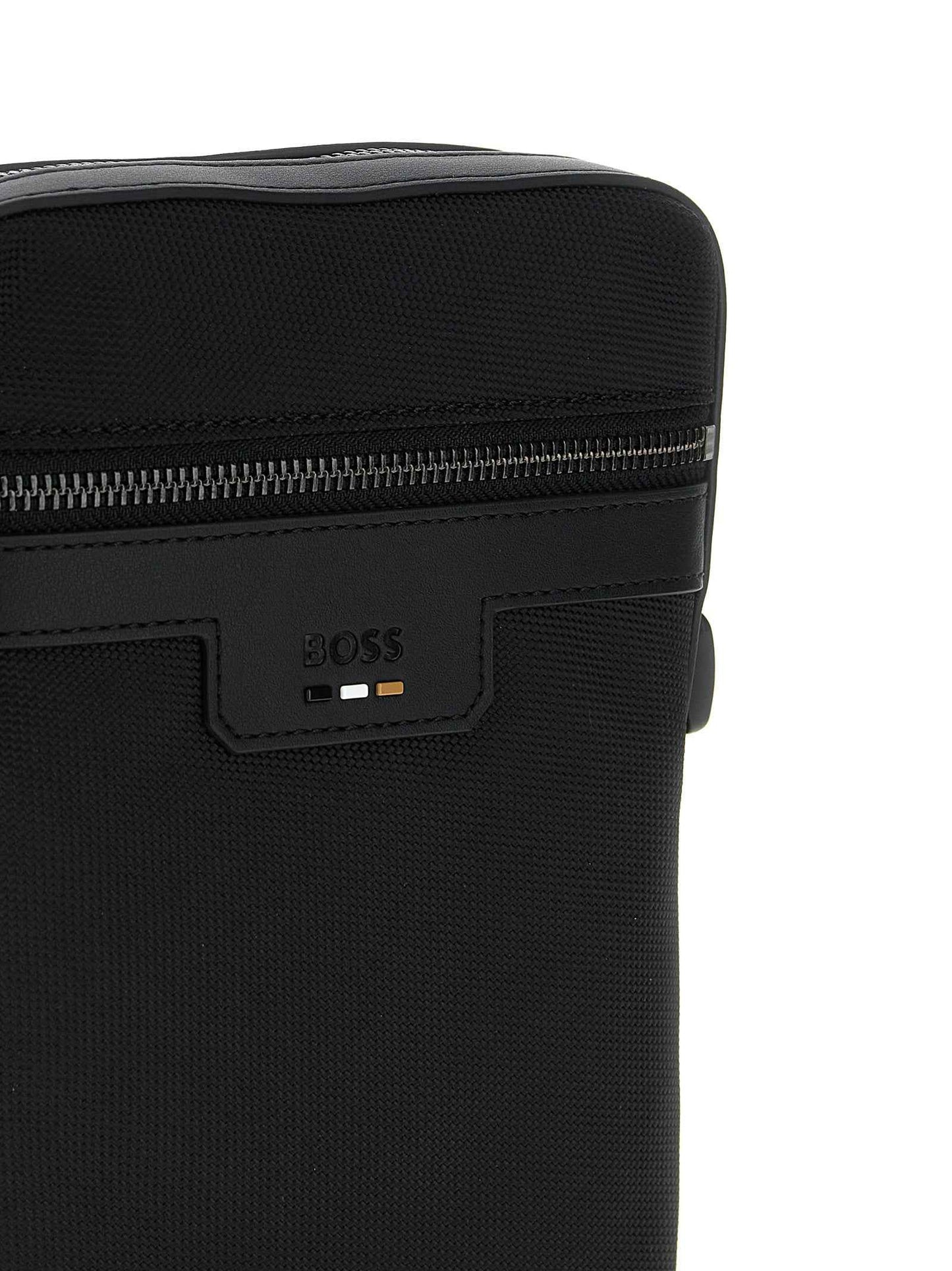 Black Polyester Crossbody Bag