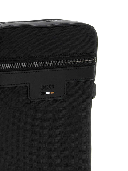 Black Polyester Crossbody Bag