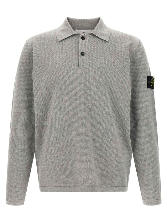 Gray Cotton Polo Shirt