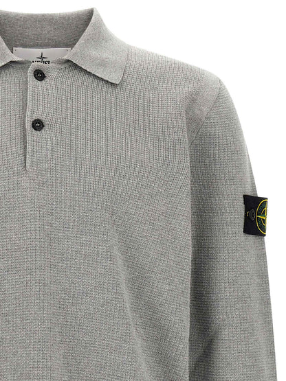 Gray Cotton Polo Shirt