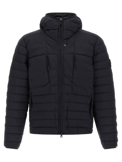 Blue Polyamide Full-Length Jacket