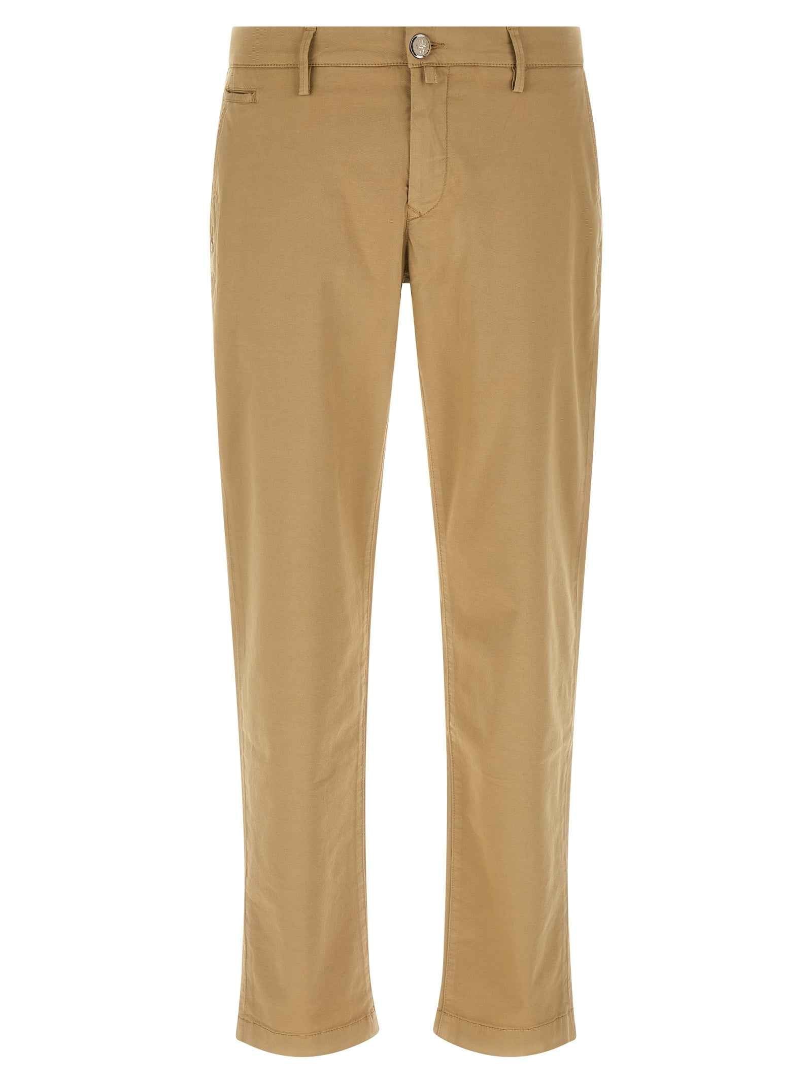 Beige Cotton Chino Pants