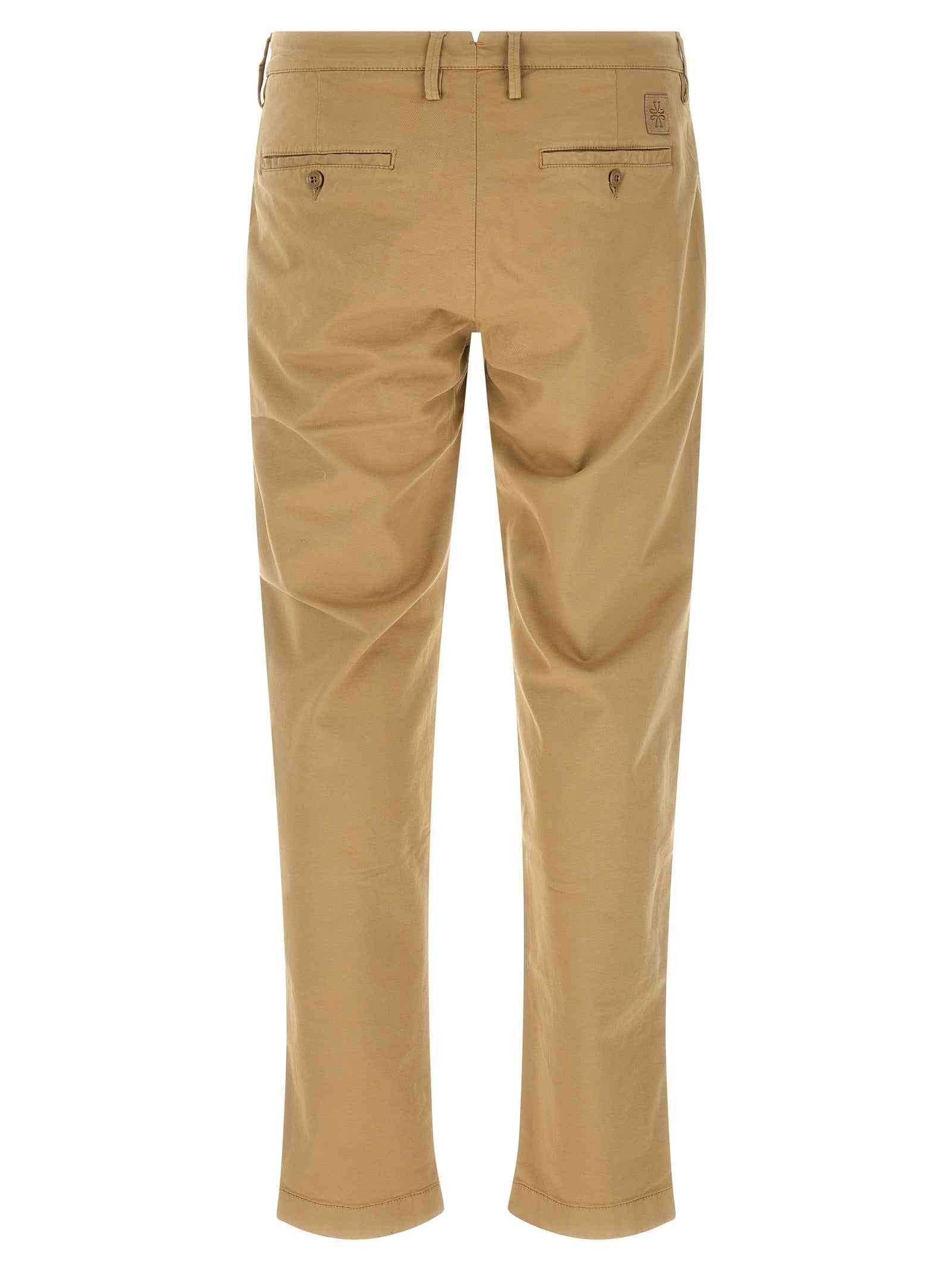 Beige Cotton Chino Pants