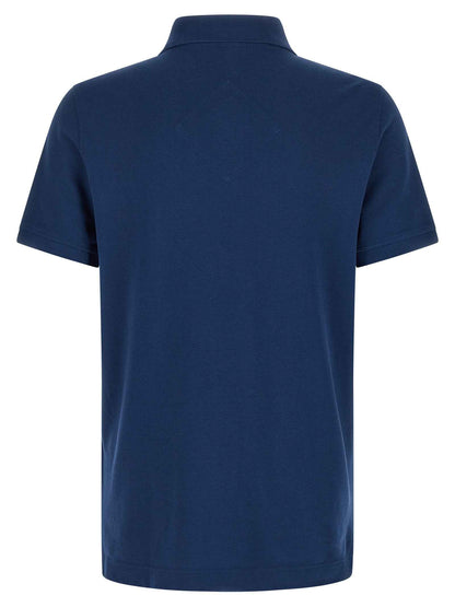 Blue Cotton Polo Shirt