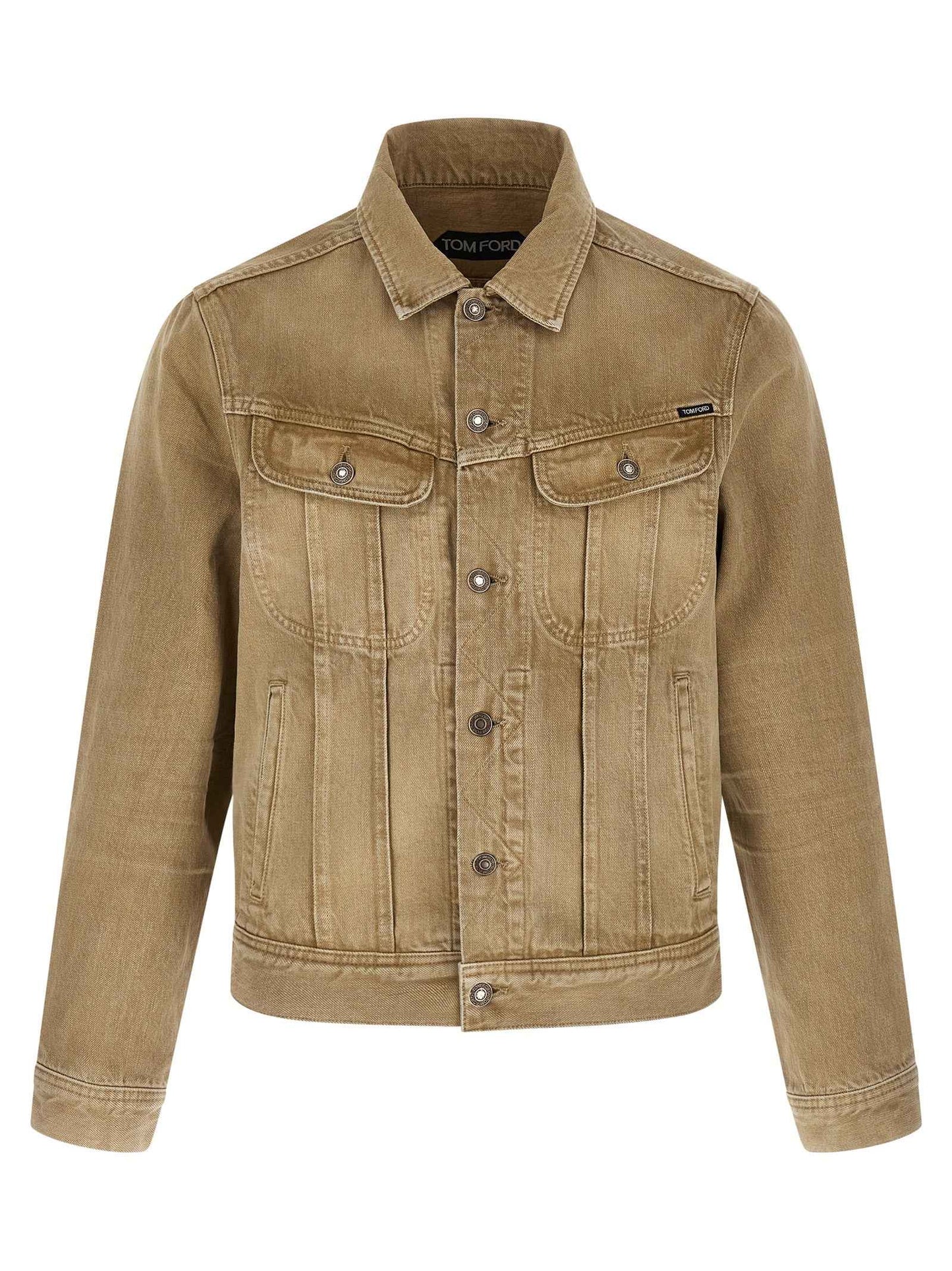 Beige Cotton Denim Jacket