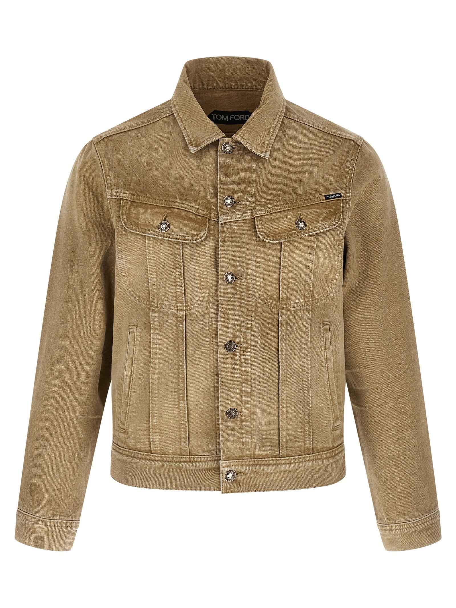 Beige Cotton Denim Jacket