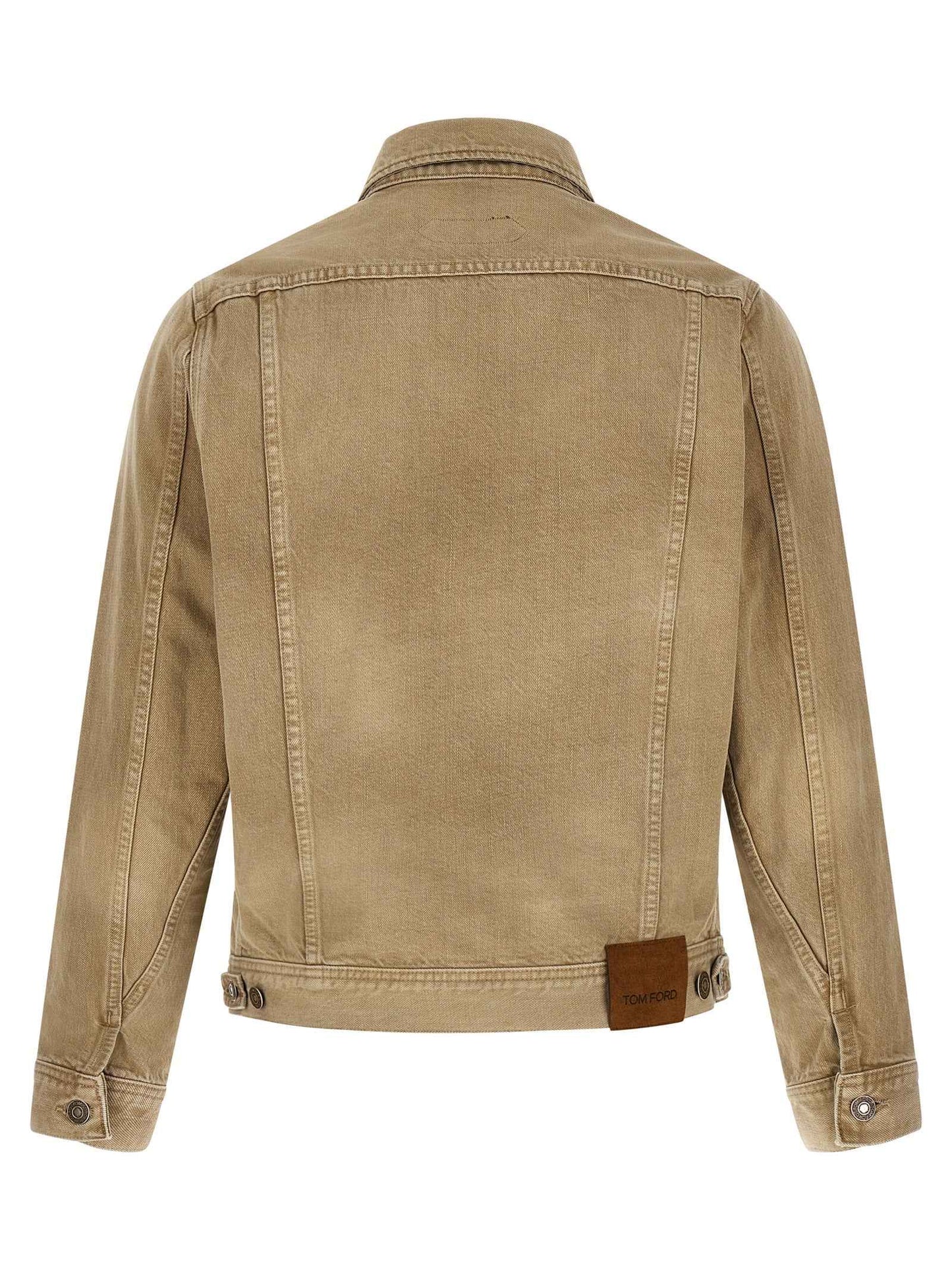 Beige Cotton Denim Jacket