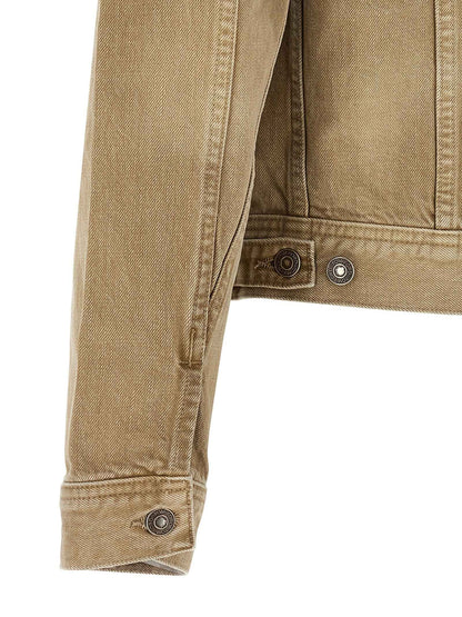 Beige Cotton Denim Jacket