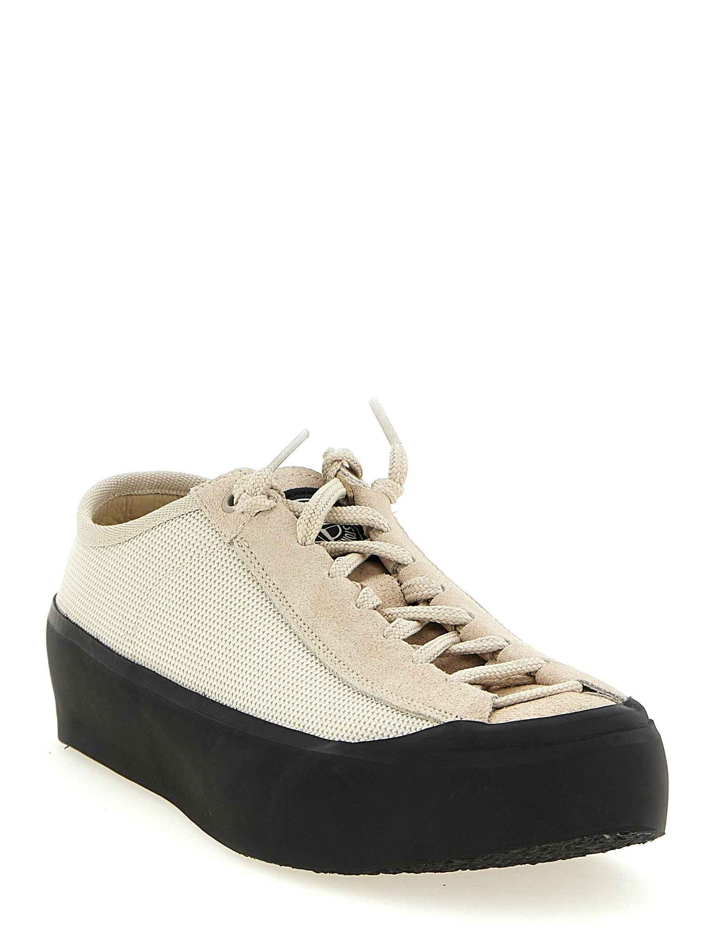 Beige Calfskin Low Top Sneakers