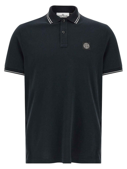 Blue Cotton Polo Shirt