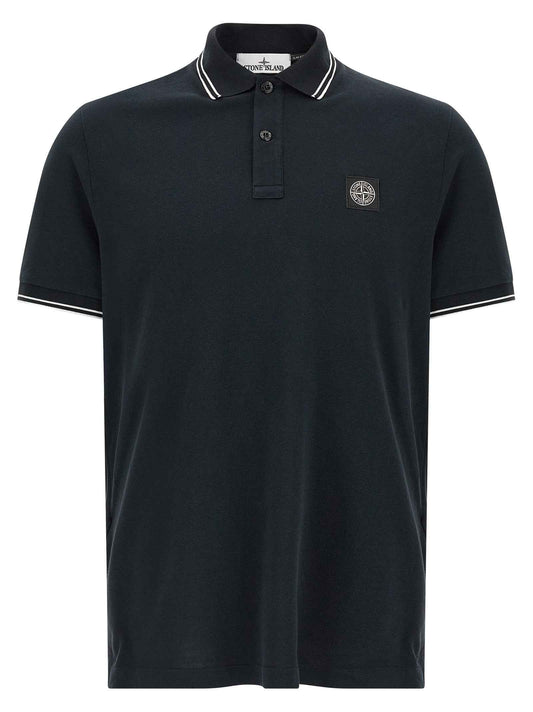 Blue Cotton Polo Shirt