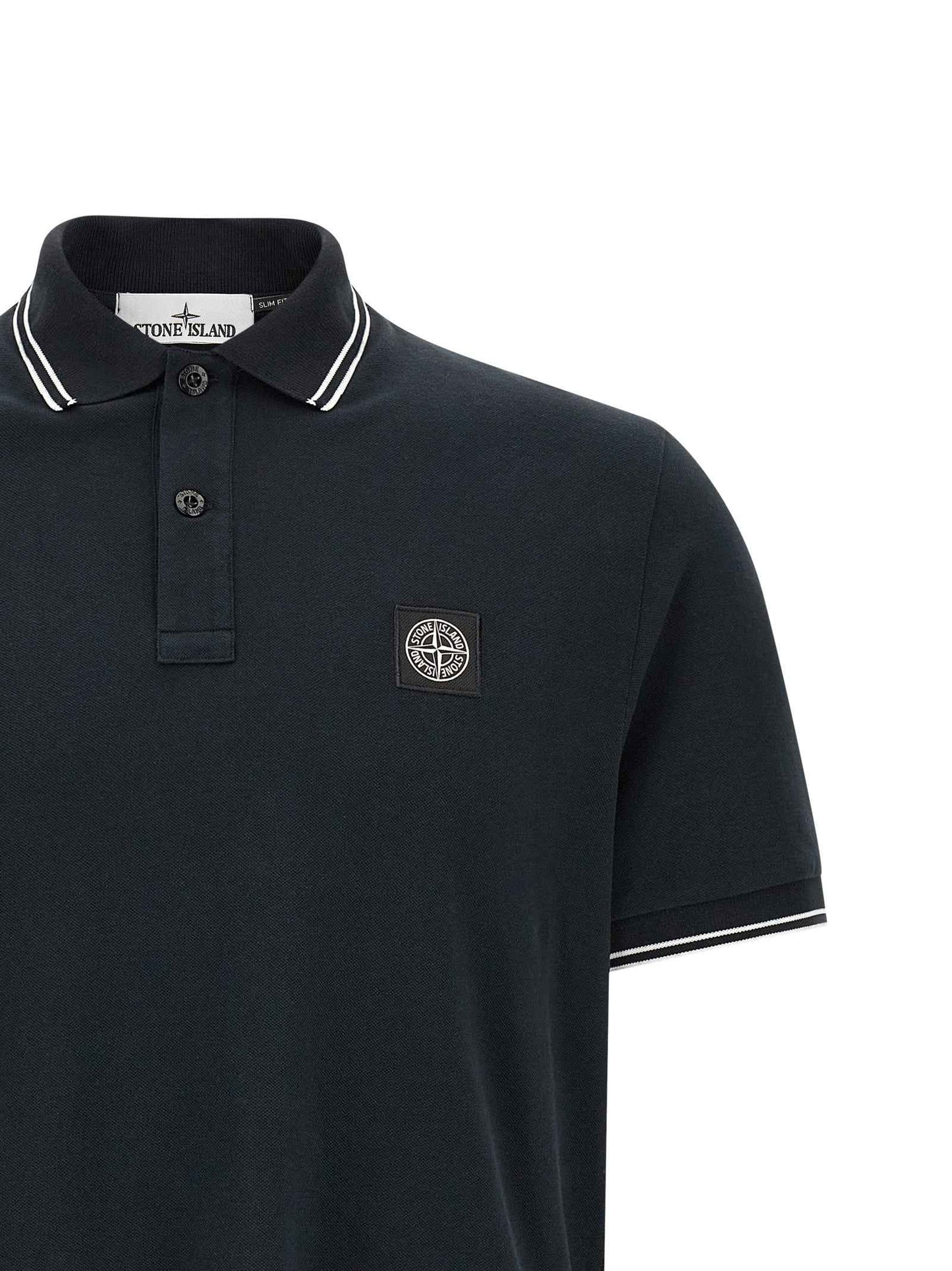 Blue Cotton Polo Shirt