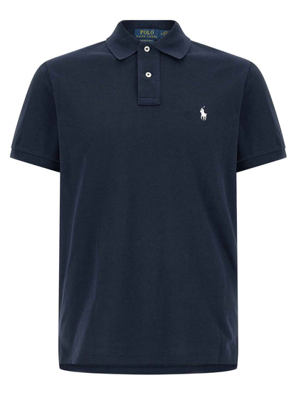 Blue Cotton Polo Shirt