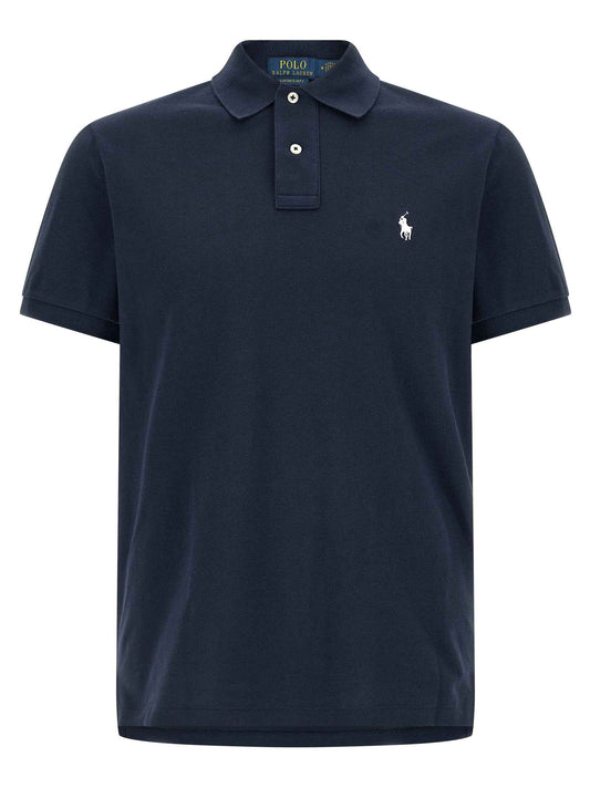 Blue Cotton Polo Shirt