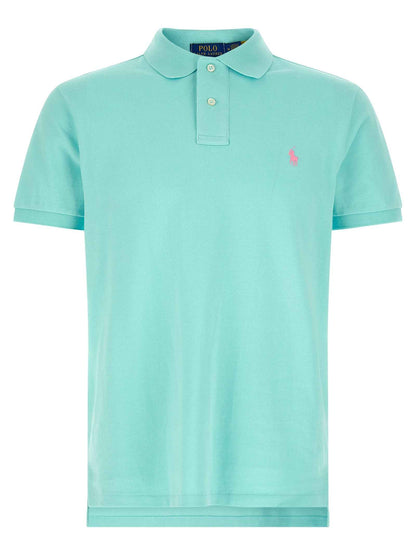 Blue Cotton Polo Shirt