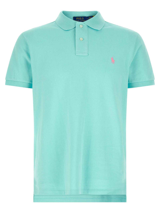 Blue Cotton Polo Shirt
