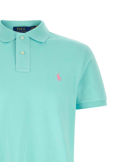 Blue Cotton Polo Shirt