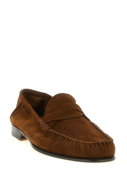 Brown Suede Leather Slip-On Loafers