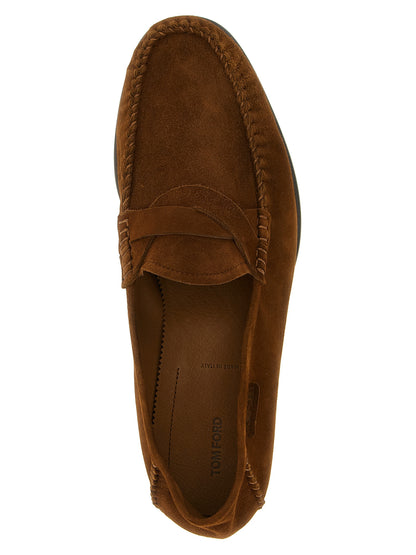 Brown Suede Leather Slip-On Loafers