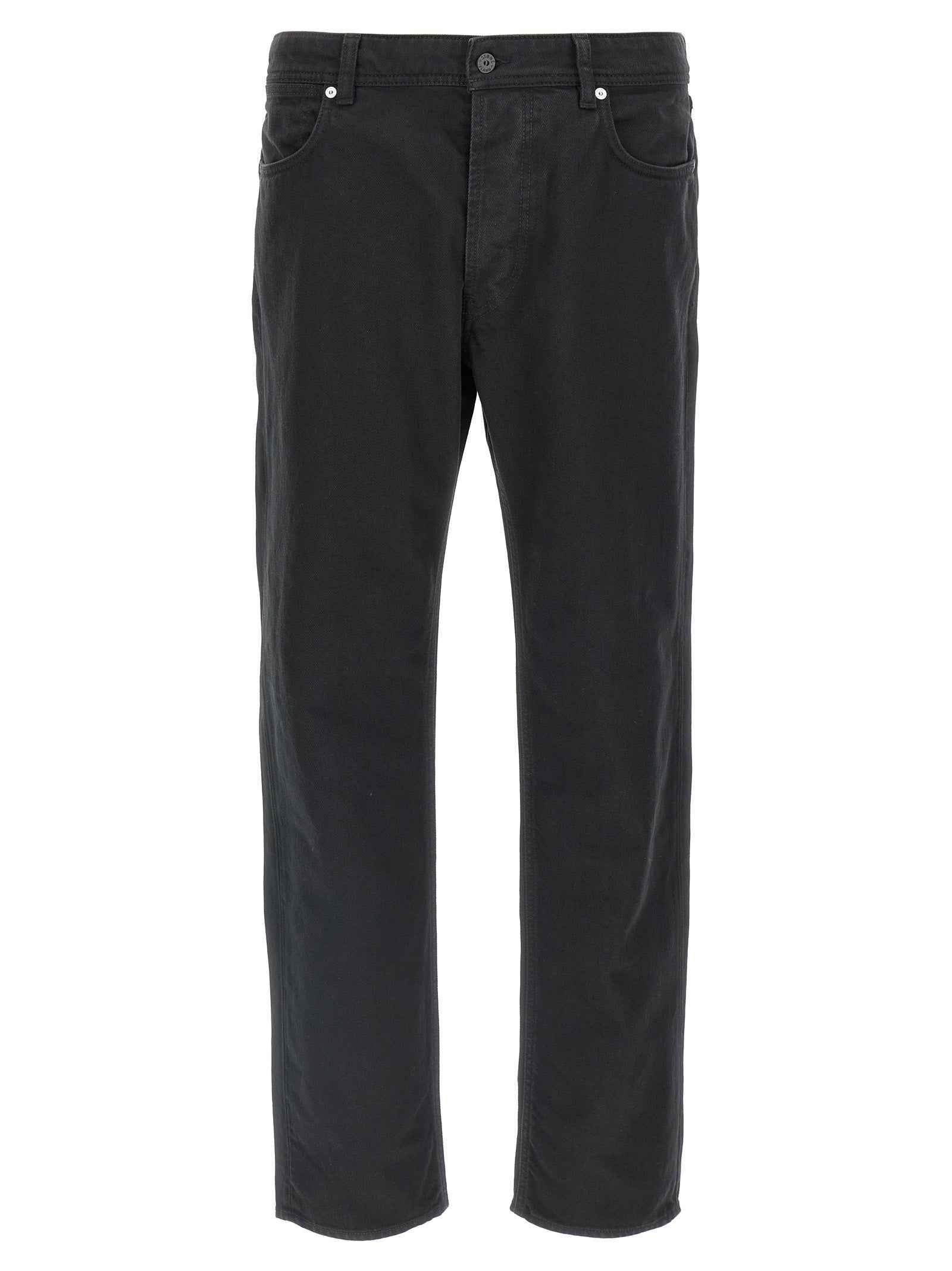 Black Cotton Straight-Leg Jeans
