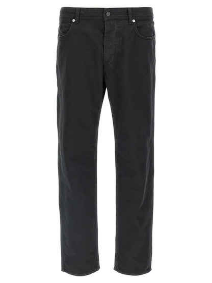 Black Cotton Straight-Leg Jeans