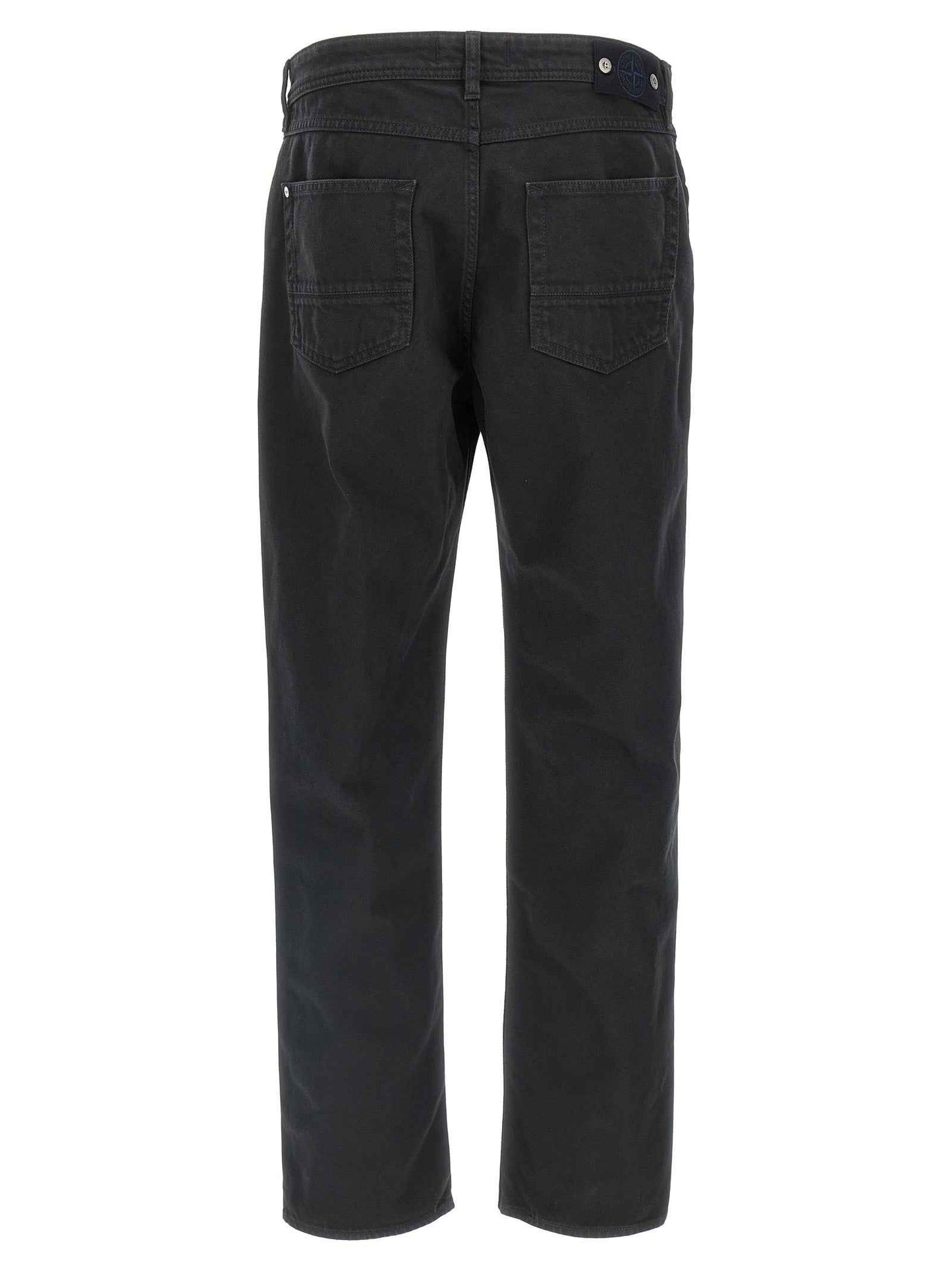 Black Cotton Straight-Leg Jeans