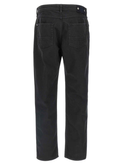 Black Cotton Straight-Leg Jeans